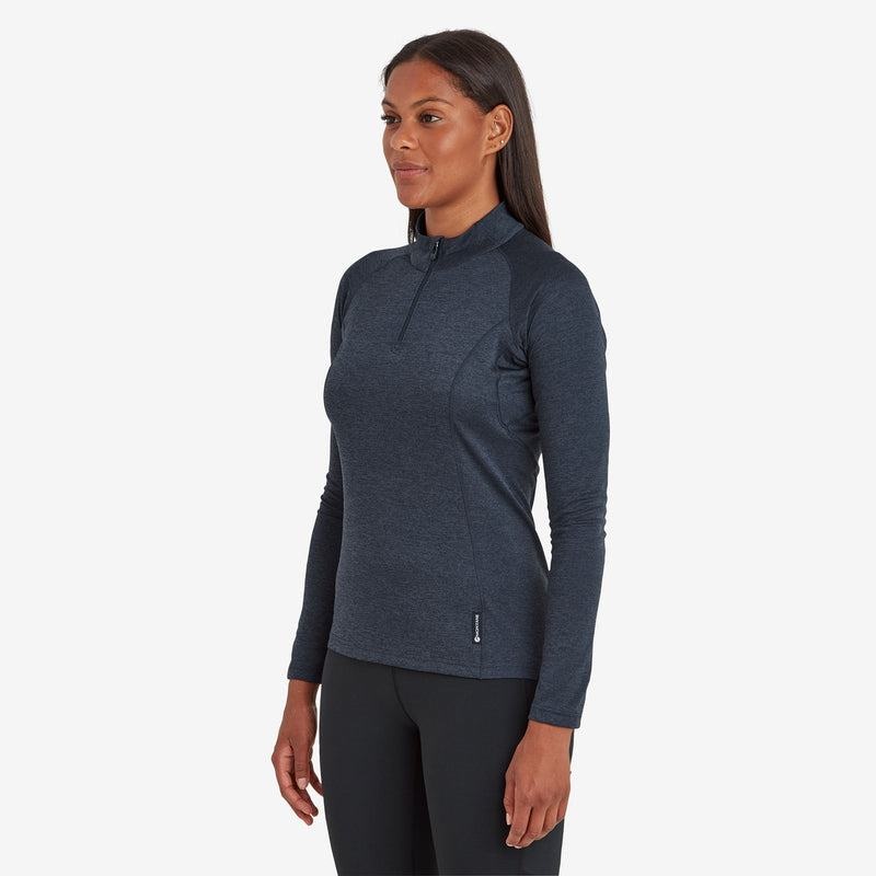 Dark Blue Montane Dart Zip Neck Women's T Shirts | UMX8036CL