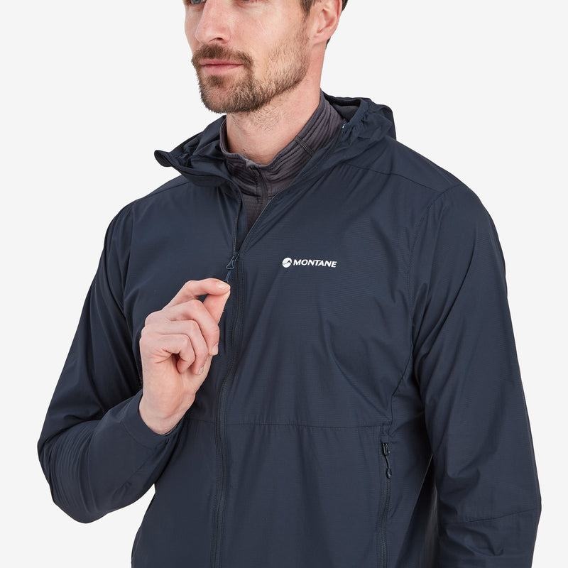 Dark Blue Montane Featherlite Hooded Windproof Men's Jackets | FBM171PC