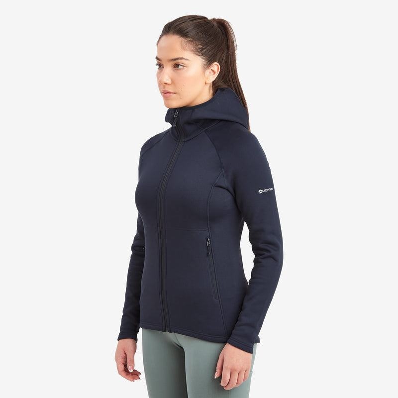 Dark Blue Montane Fury Hooded Women's Fleece Jackets | AJW5592NY