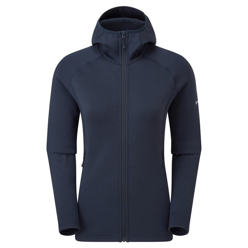 Dark Blue Montane Fury Hooded Women\'s Fleece Jackets | AJW5592NY