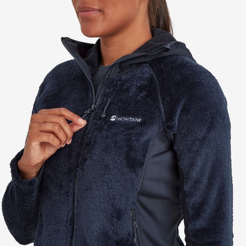 Dark Blue Montane Protium XPD Hooded Women's Fleece Jackets | IET9529UL