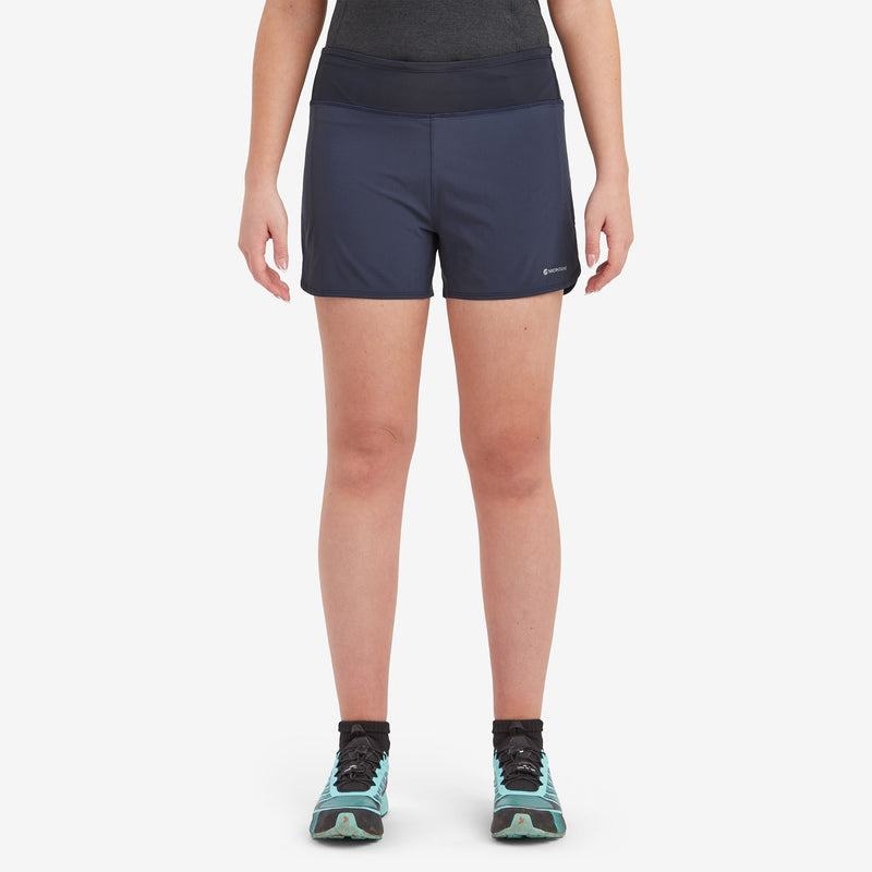 Dark Blue Montane Slipstream Twin Skin Trail Running Women's Shorts | GMY245BK