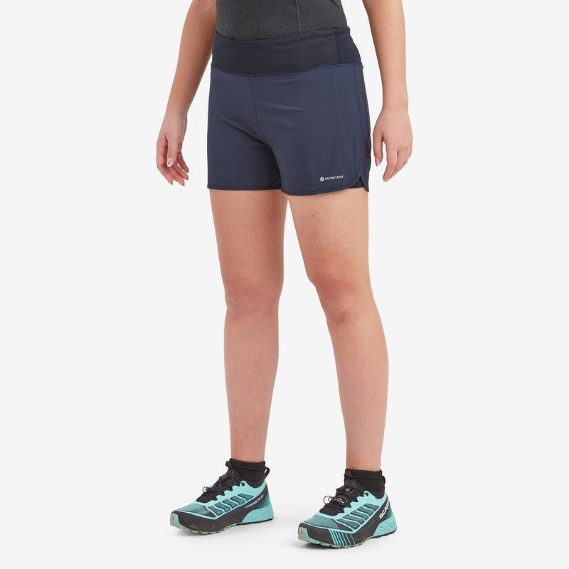 Dark Blue Montane Slipstream Twin Skin Trail Running Women's Shorts | GMY245BK