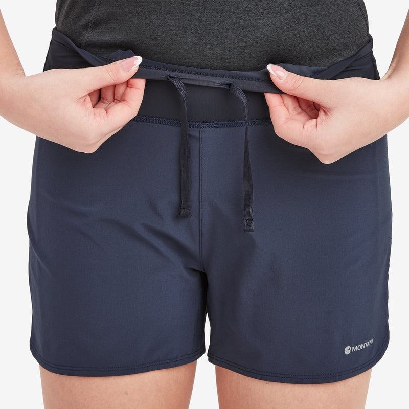 Dark Blue Montane Slipstream Twin Skin Trail Running Women's Shorts | GMY245BK