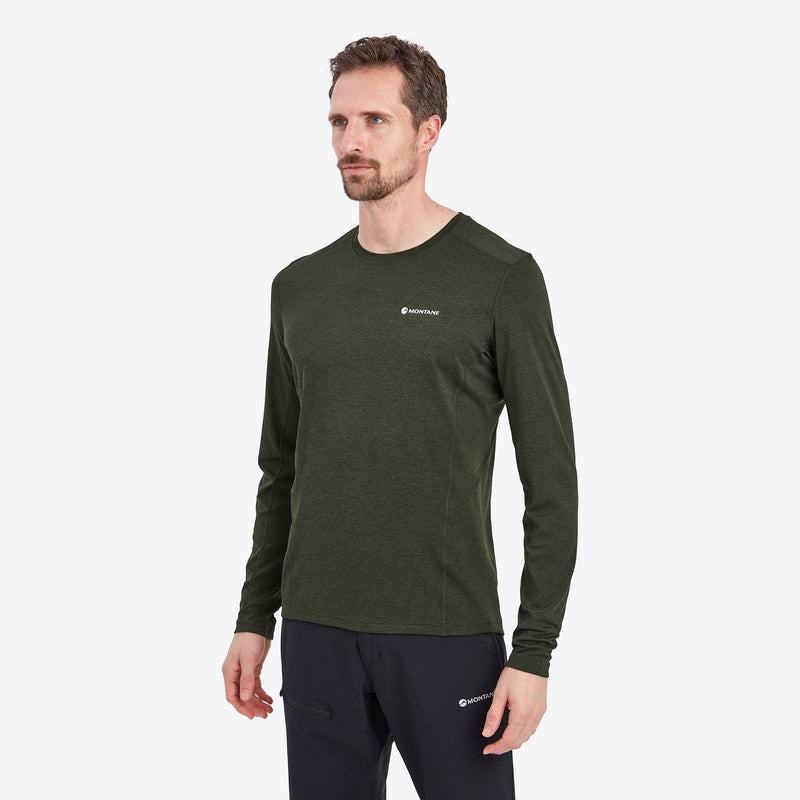 Dark Green Montane Dart Long Sleeve Men's T Shirts | LXD8868YK