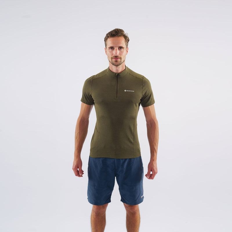 Dark Green Montane Dart Zip Men's T Shirts | KXB9849AR