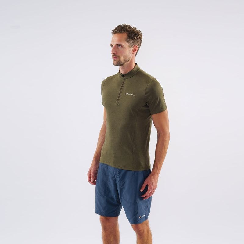 Dark Green Montane Dart Zip Men's T Shirts | KXB9849AR