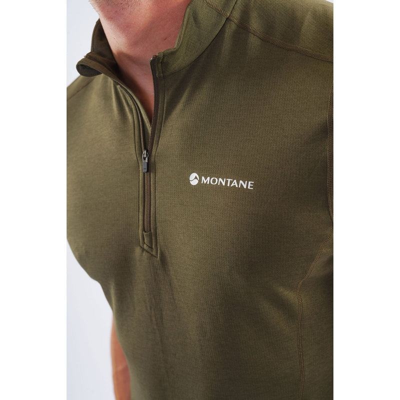 Dark Green Montane Dart Zip Men's T Shirts | KXB9849AR