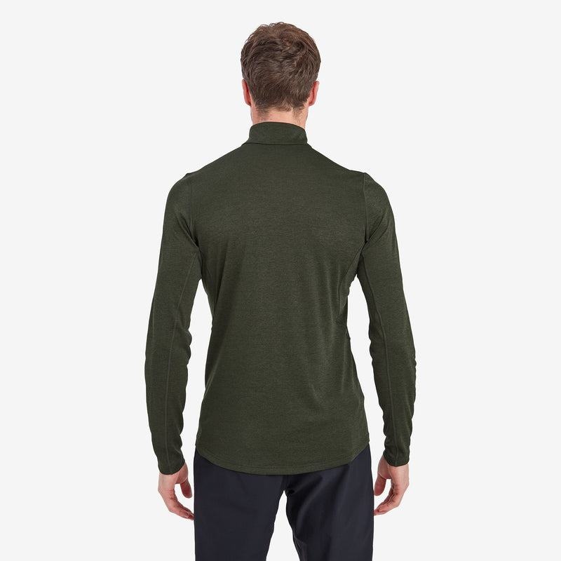 Dark Green Montane Dart Zip Neck Men's T Shirts | WLF2983GD