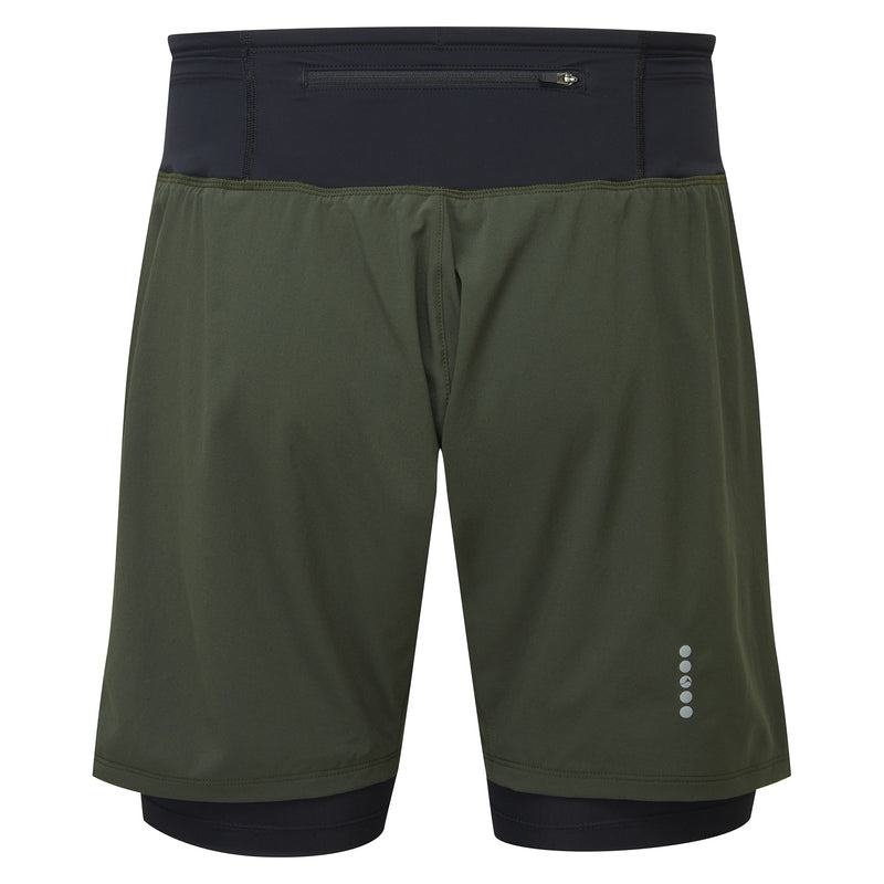 Dark Green Montane Slipstream Twin Skin Running Men's Shorts | ODK7536OF