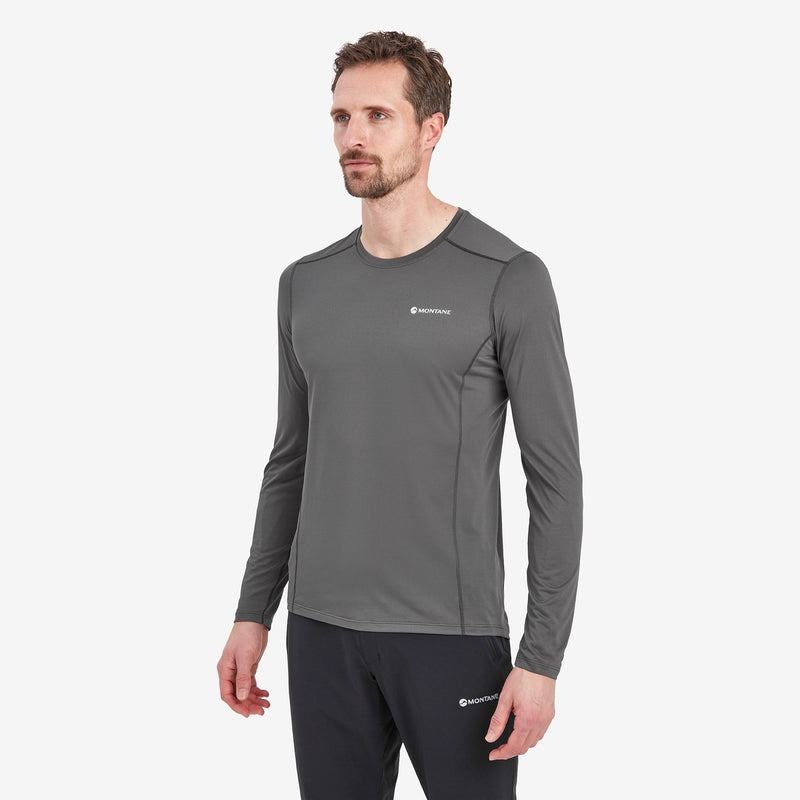 Dark Grey Montane Dart Lite Long Sleeve Men's T Shirts | OGM2679CS