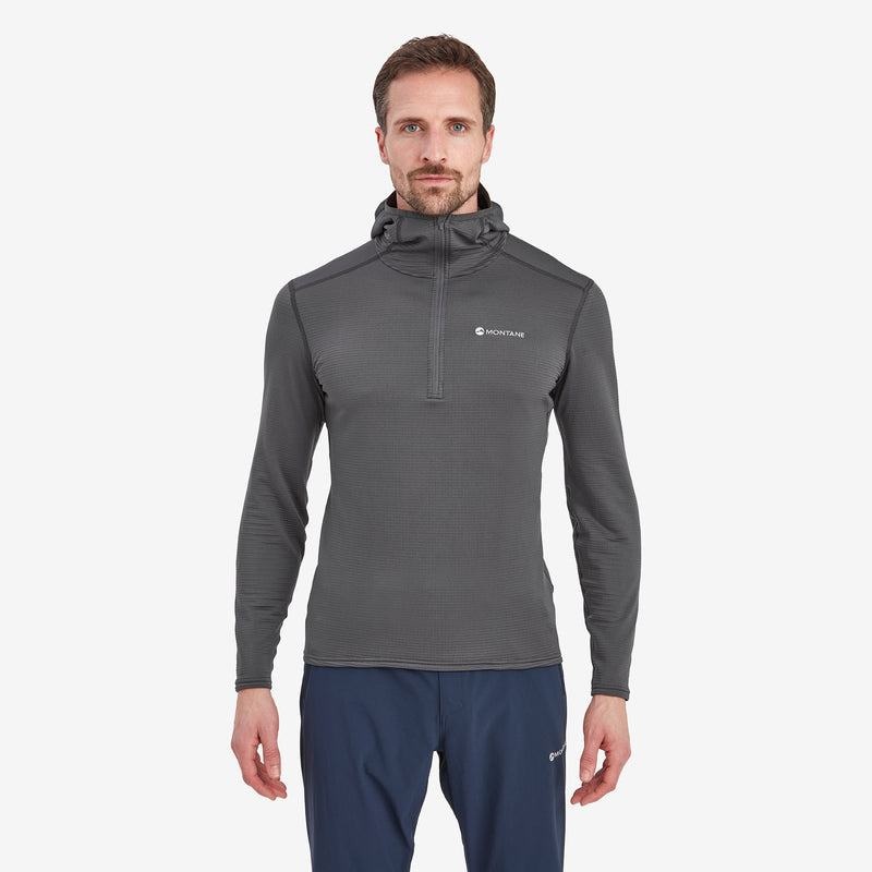 Dark Grey Montane Protium Lite Hooded Pull On Men's Fleece | THJ4465JK