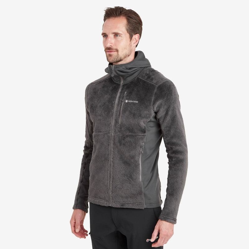 Dark Grey Montane Protium XPD Hooded Men's Fleece Jackets | XGM3935ZP