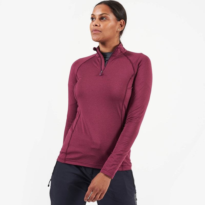 Dark Purple Montane Dart Thermo Zip Neck Women's T Shirts | ZQN9297HX