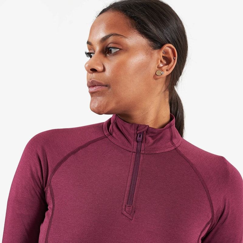 Dark Purple Montane Dart Thermo Zip Neck Women's T Shirts | ZQN9297HX