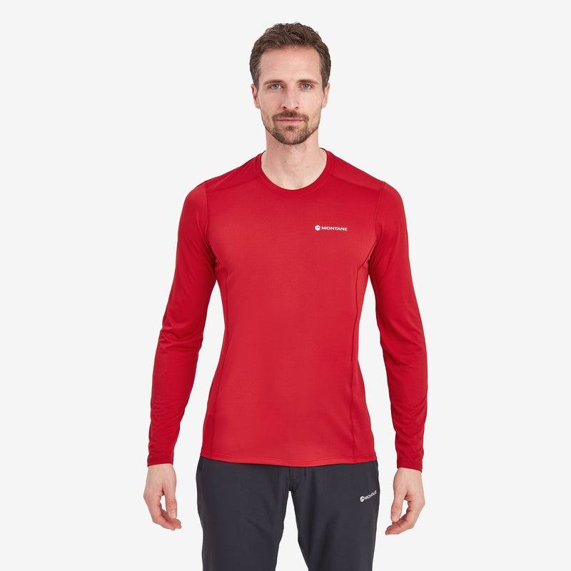 Dark Red Montane Dart Lite Long Sleeve Men's T Shirts | JOU630BE