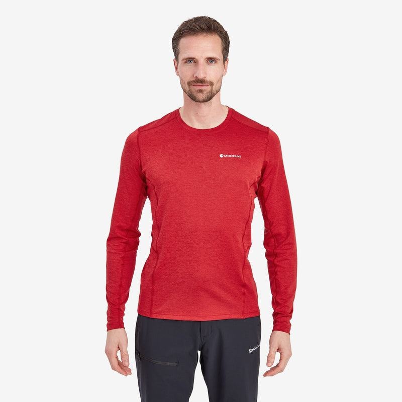 Dark Red Montane Dart Long Sleeve Men's T Shirts | KOZ2525SW