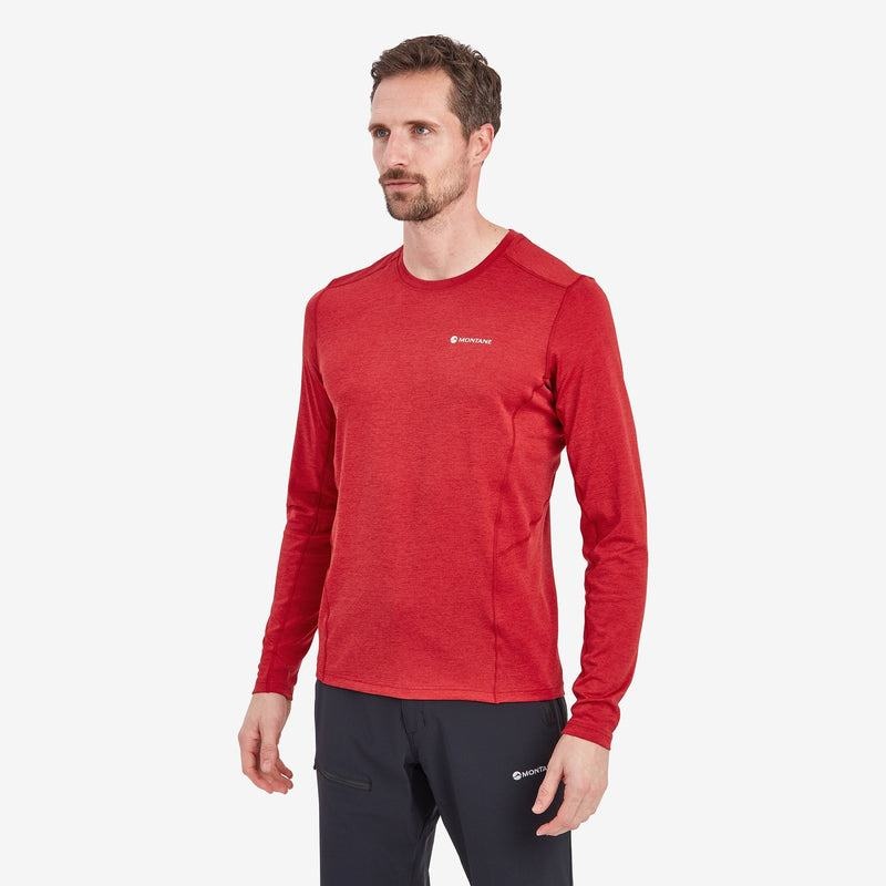 Dark Red Montane Dart Long Sleeve Men's T Shirts | KOZ2525SW