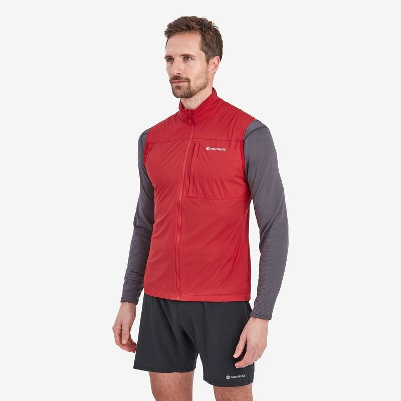 Dark Red Montane Featherlite Windproof Men's Vest | YXC5484VU