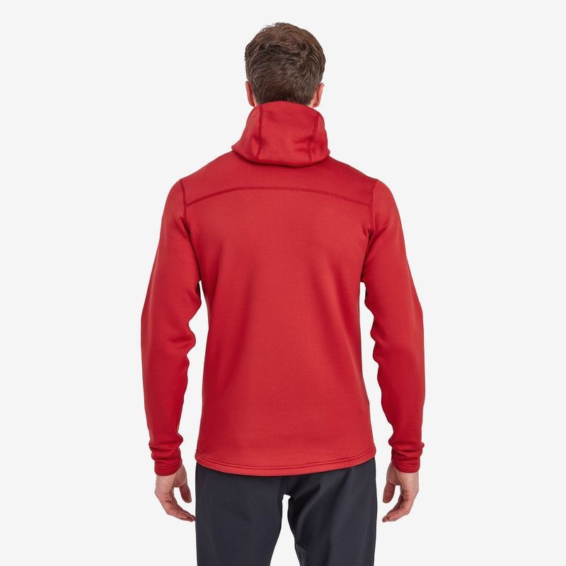 Dark Red Montane Fury Hooded Men's Fleece Jackets | KII7091HG