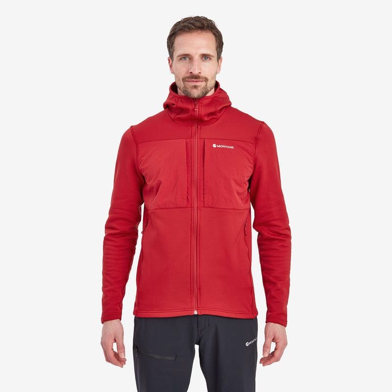 Dark Red Montane Fury XT Hooded Men's Fleece Jackets | FWB9324CV