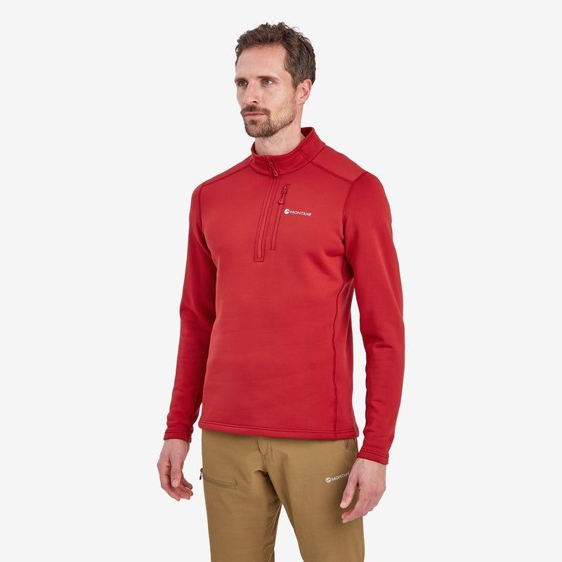 Dark Red Montane Fury Zip Pull-On Men's Fleece | IOW4572NE