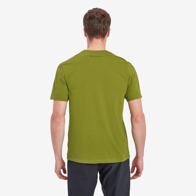 Green Montane Abstract Mountain Men's T Shirts | FKS6039VP