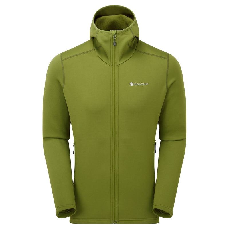 Green Montane Fury Hooded Men\'s Fleece Jackets | VNM117VQ