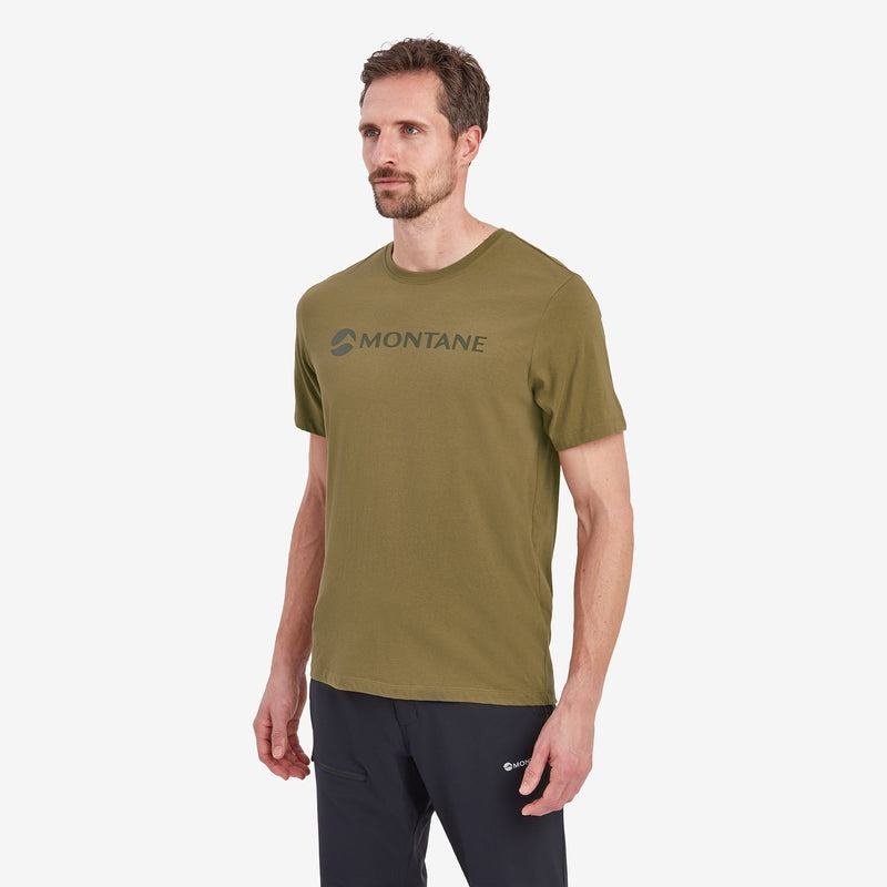 Green Montane Mono Logo Men's T Shirts | QAQ2080MU