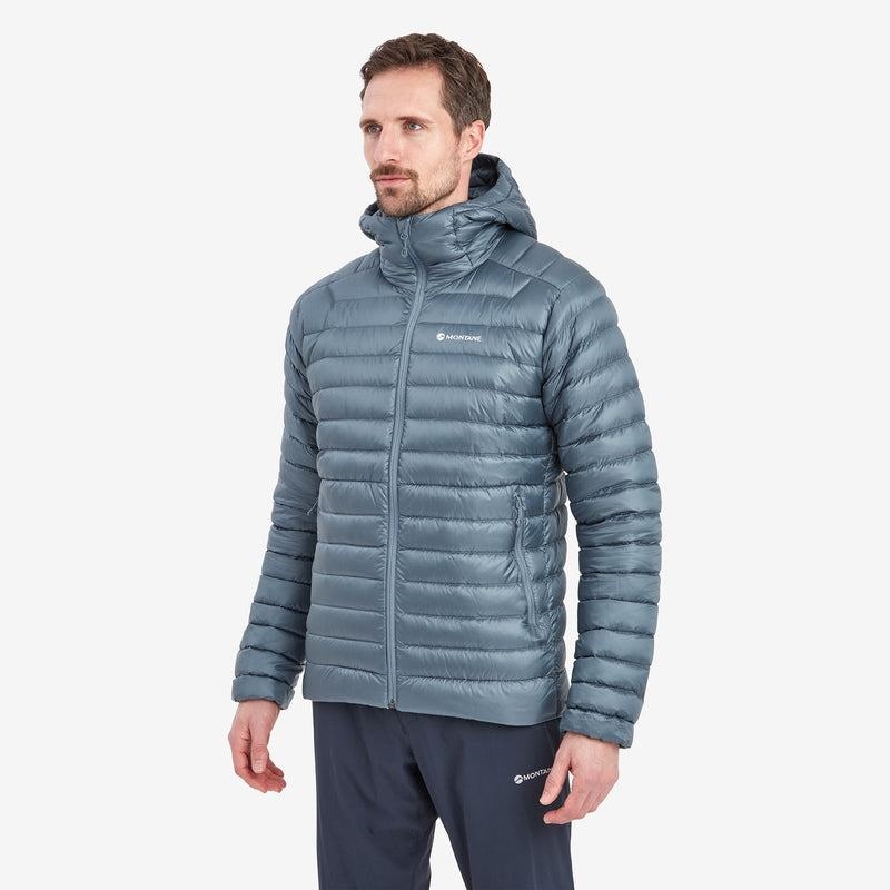 Grey Blue Montane Anti-Freeze Hooded Men's Down Jackets | FQK3176HS