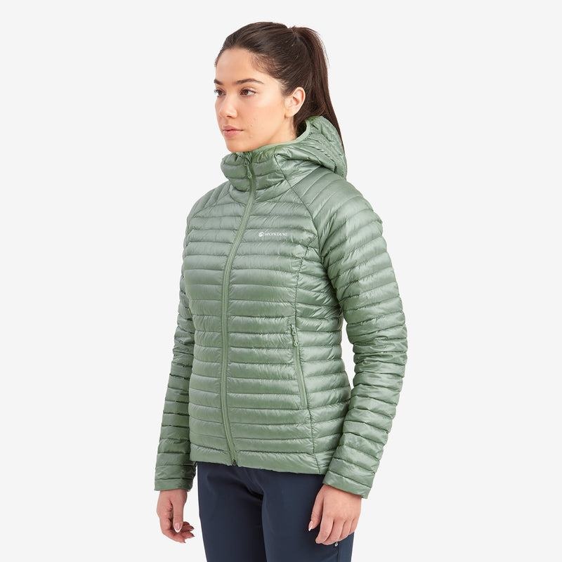 Grey Green Montane Anti-Freeze Lite Hooded Women's Down Jackets | MKR7436GE