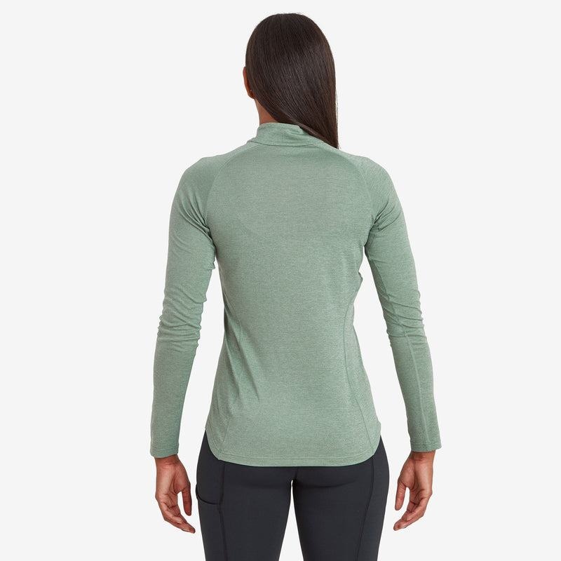 Grey Green Montane Dart Zip Neck Women's T Shirts | BOO5238LK