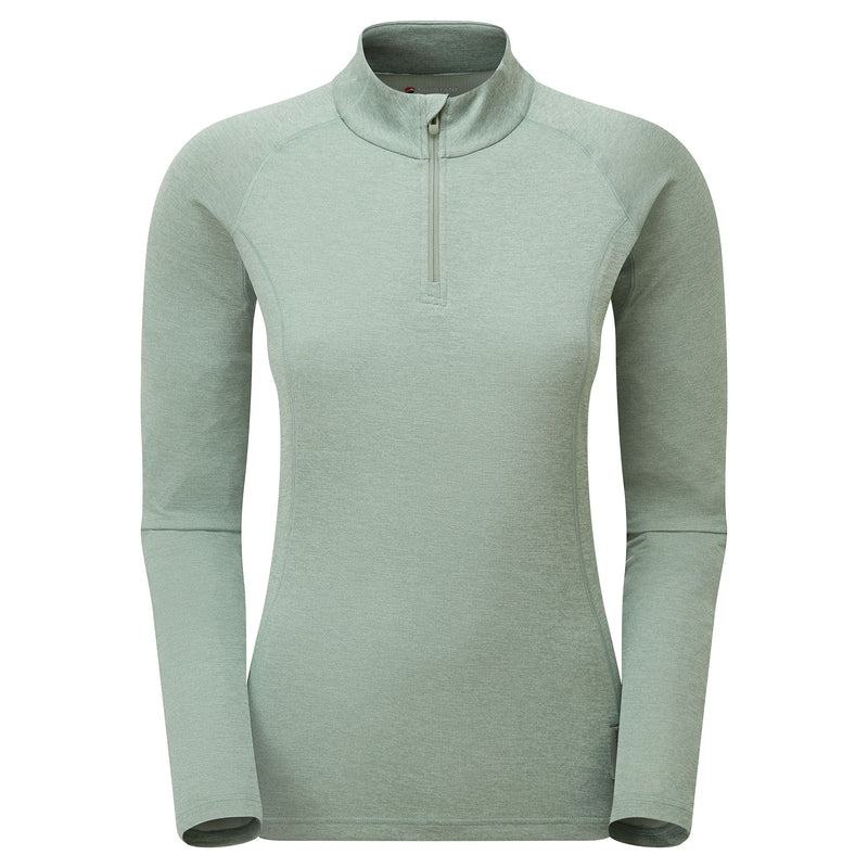 Grey Green Montane Dart Zip Neck Women\'s T Shirts | BOO5238LK