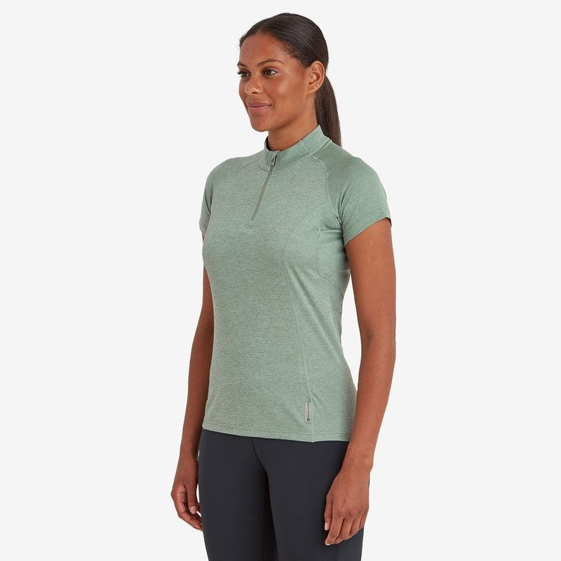 Grey Green Montane Dart Zip Women's T Shirts | OSM3714CQ