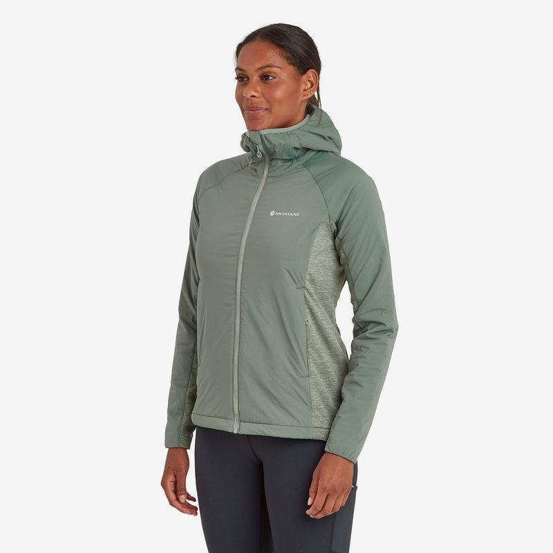 Grey Green Montane Fireball Lite Hooded Women's Insulated Jackets | MZG1075PL