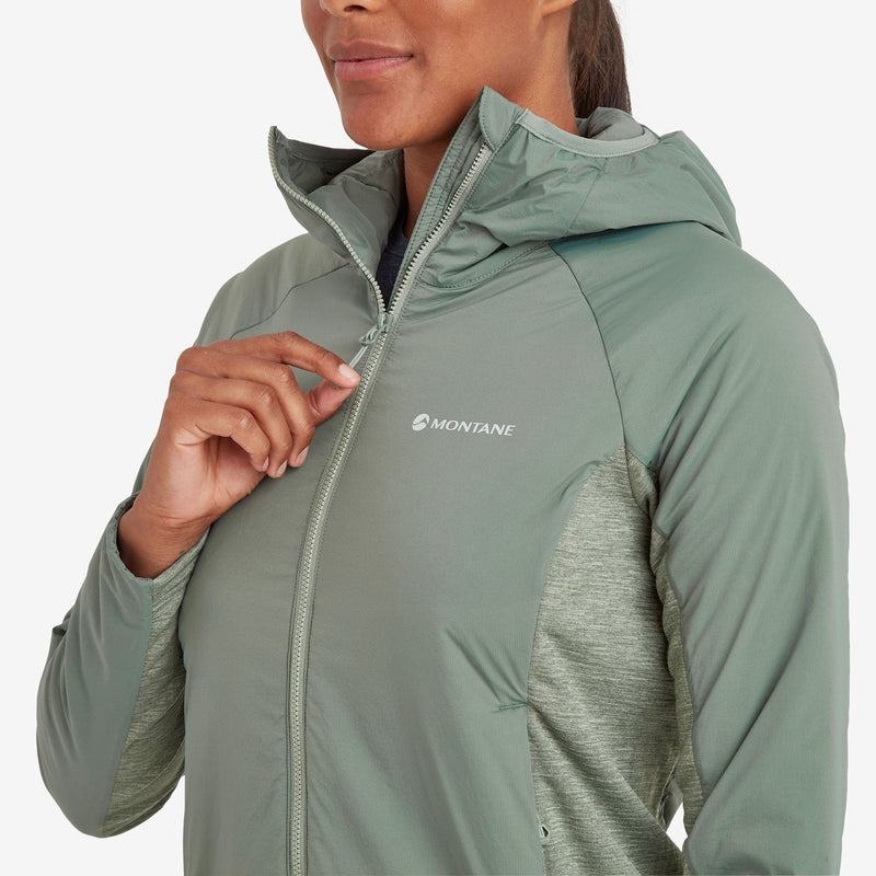 Grey Green Montane Fireball Lite Hooded Women's Insulated Jackets | MZG1075PL