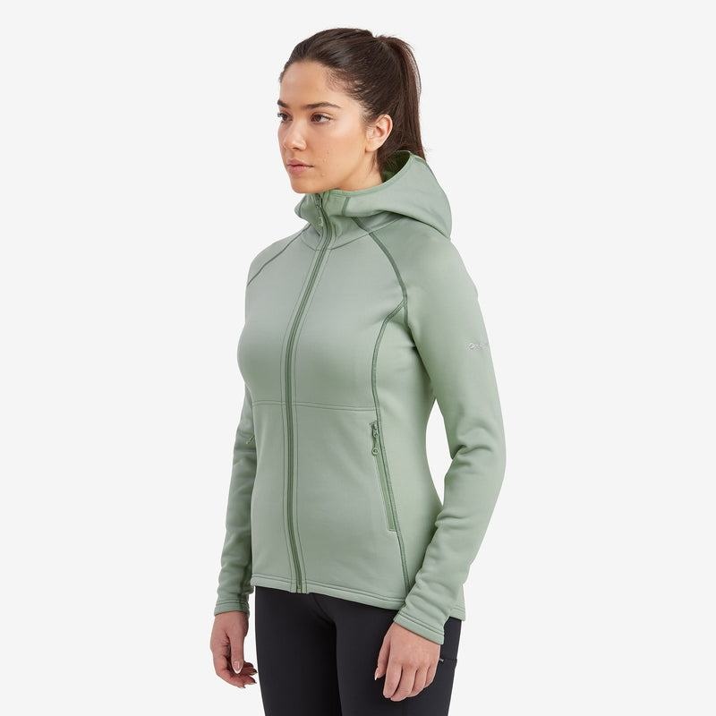 Grey Green Montane Fury Hooded Women's Fleece Jackets | DON9842WS