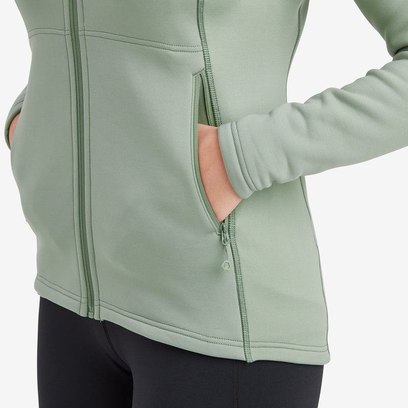 Grey Green Montane Fury Hooded Women's Fleece Jackets | DON9842WS