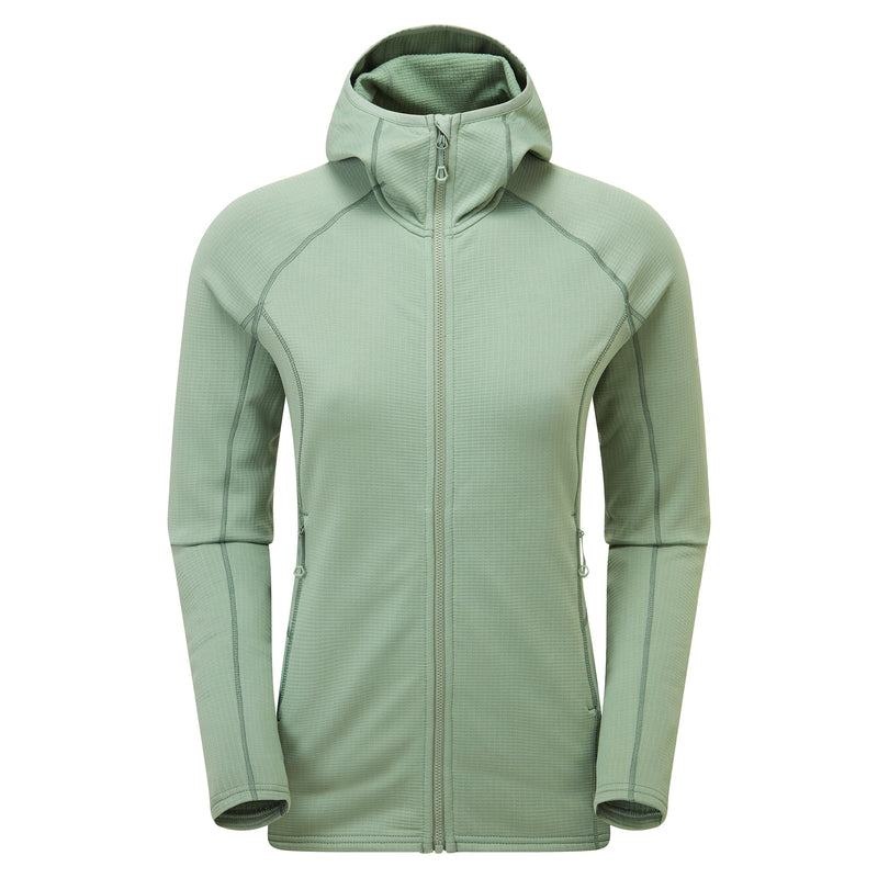 Grey Green Montane Protium Hooded Women\'s Fleece Jackets | HZD371FJ