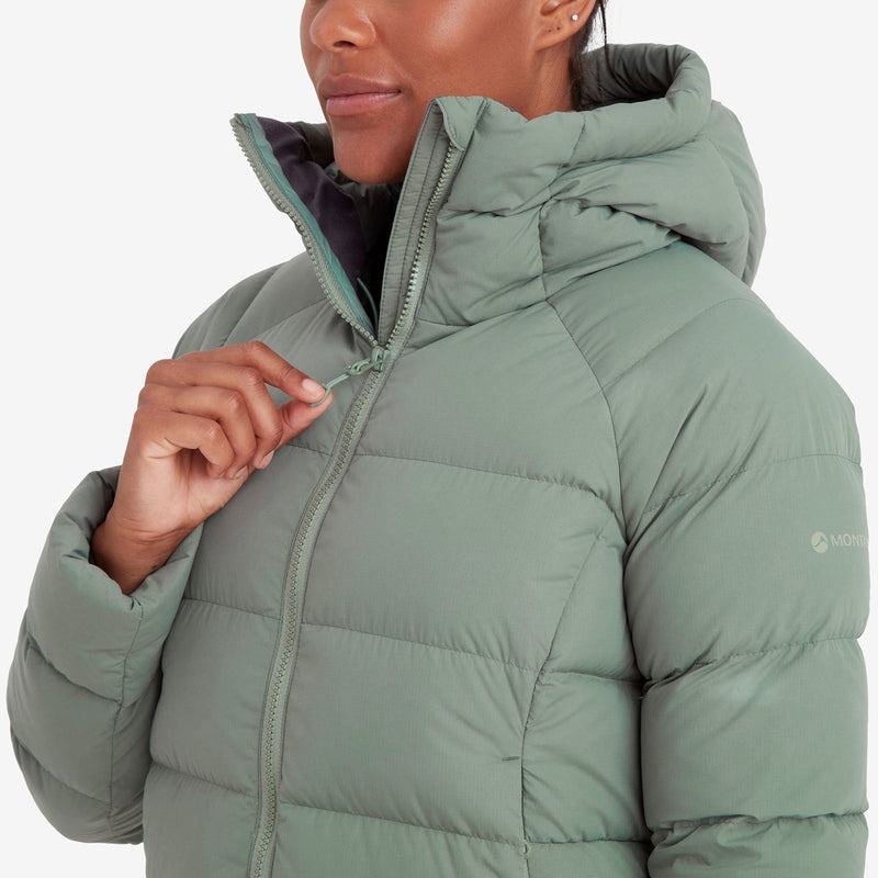 Grey Green Montane Tundra Hooded Women's Down Jackets | TZK4614PH