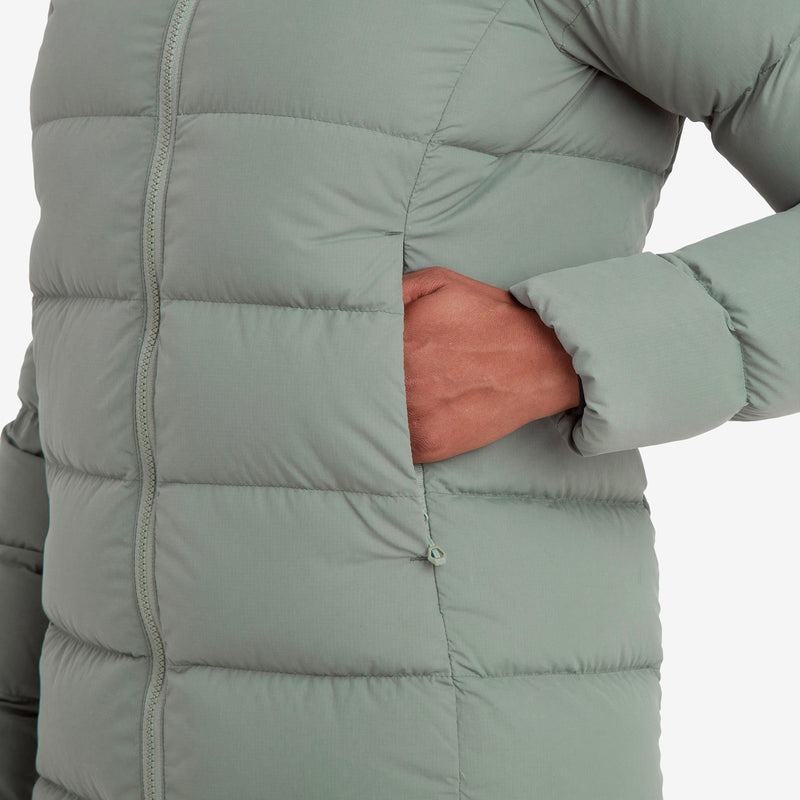 Grey Green Montane Tundra Hooded Women's Down Jackets | TZK4614PH