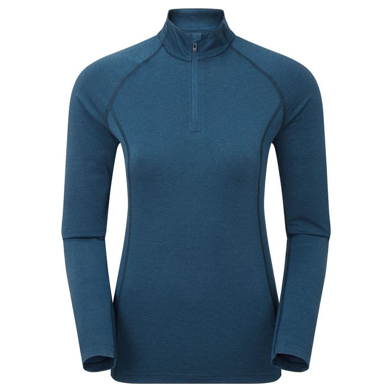 Navy Blue Montane Dart Thermo Zip Neck Women\'s T Shirts | LMP5624XE