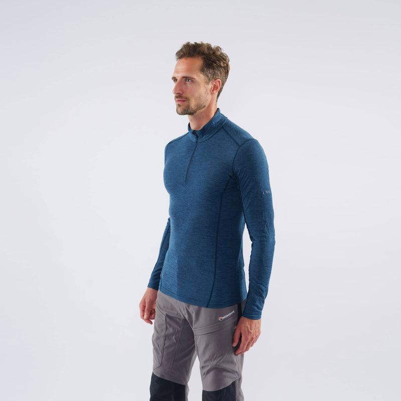 Navy Blue Montane Primino 140 Zip Neck Men's Base Layer Tops | KSK445FD