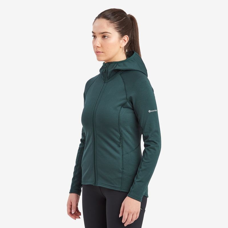 Olive Green Montane Protium Hooded Women's Fleece Jackets | HVH4476IO