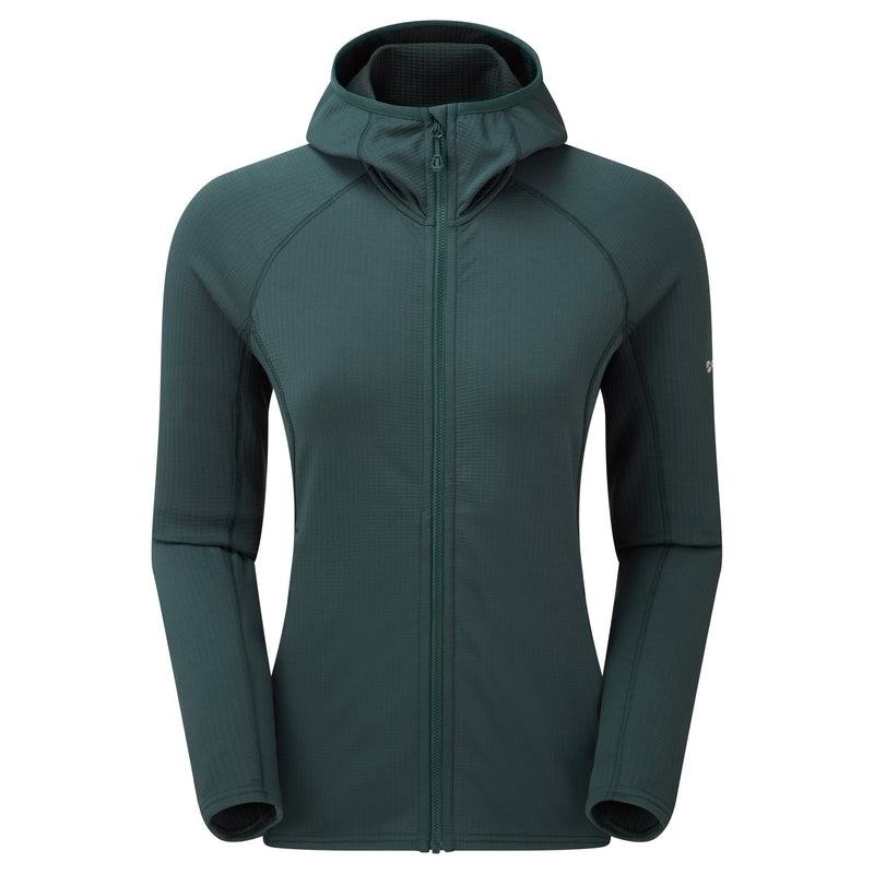 Olive Green Montane Protium Hooded Women\'s Fleece Jackets | HVH4476IO