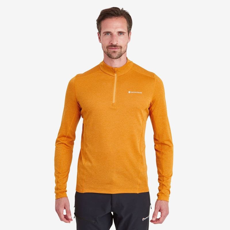 Orange Montane Dart Zip Neck Men's T Shirts | XAL309SP