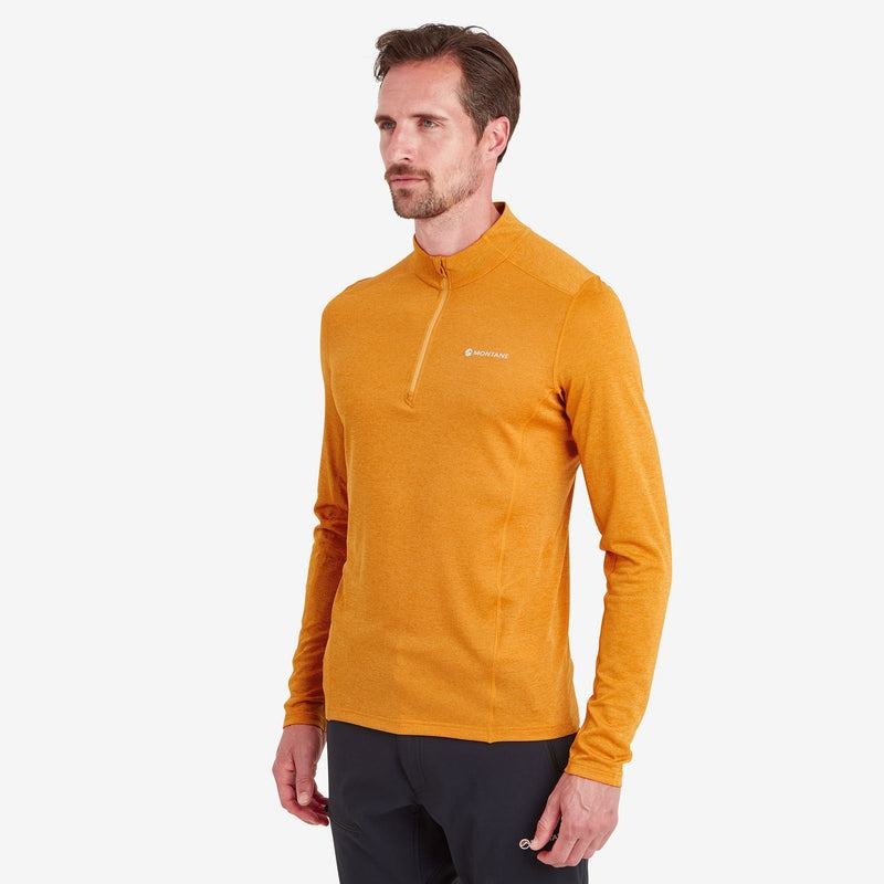 Orange Montane Dart Zip Neck Men's T Shirts | XAL309SP