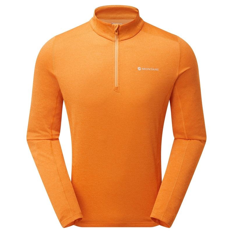 Orange Montane Dart Zip Neck Men\'s T Shirts | XAL309SP