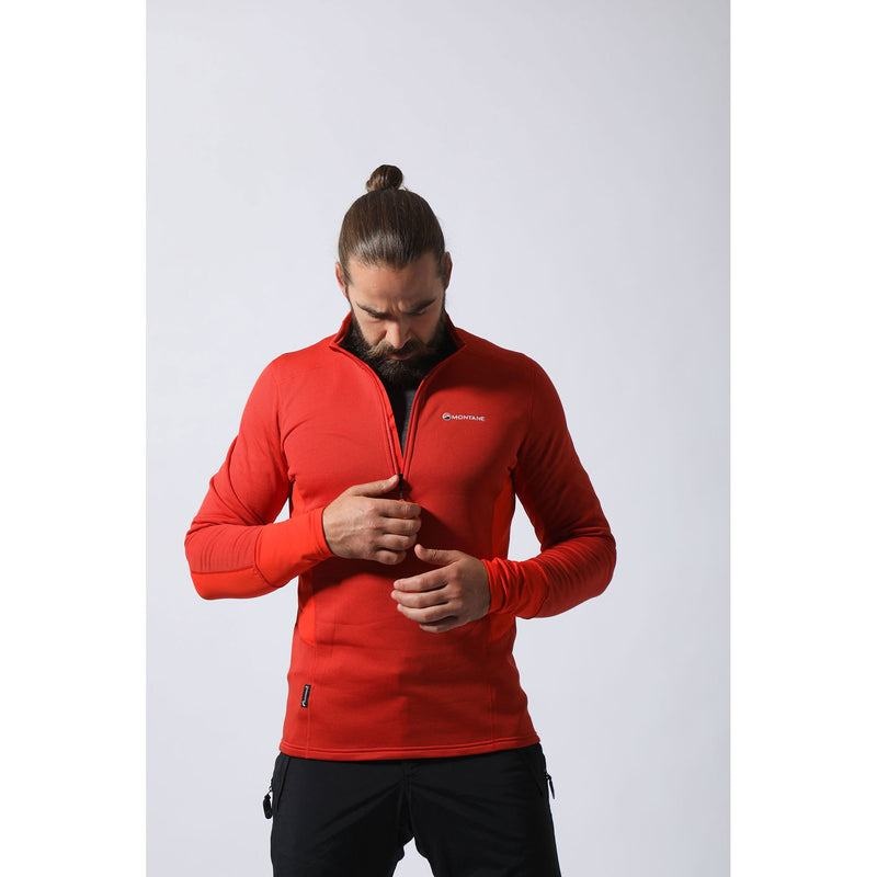 Orange Montane Iridium Hybrid Pull-On Men's Fleece Jackets | PMZ4530KT