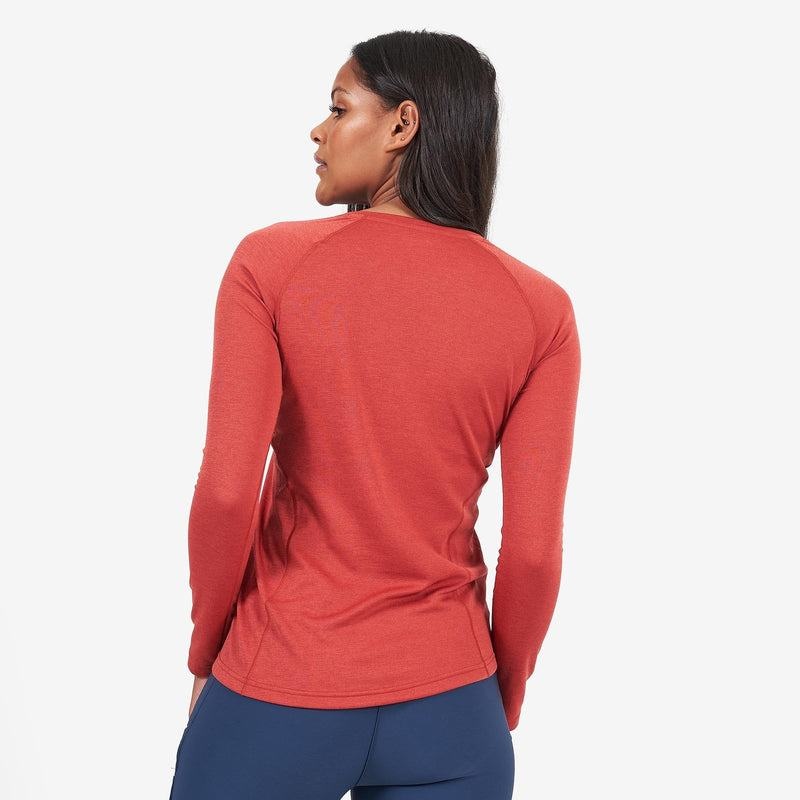 Orange Red Montane Dart Long Sleeve Women's T Shirts | NLB6566FS